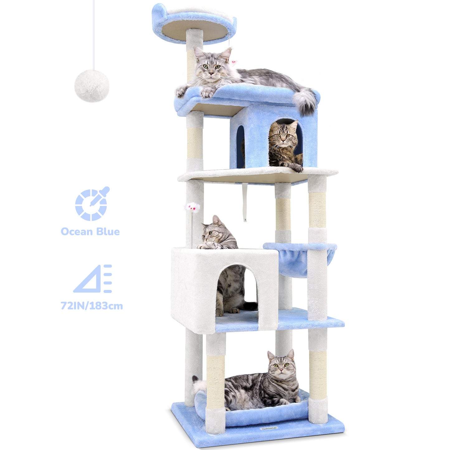 72 Inch Marine Blue Cat Climbing Frame